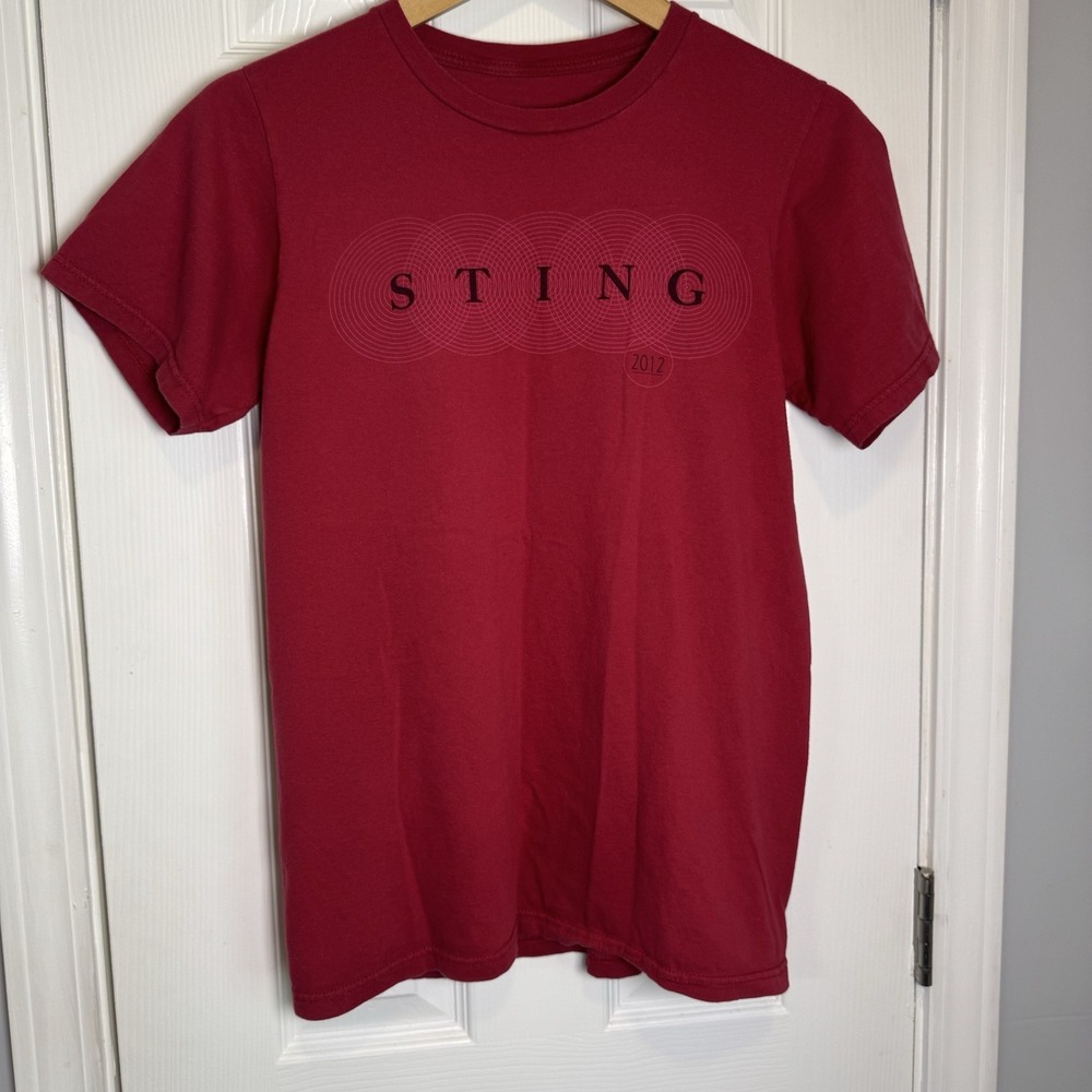 Sting 2012 Summer Tour Graphic‎ Print T Shirt Men's Medium Red Cotton